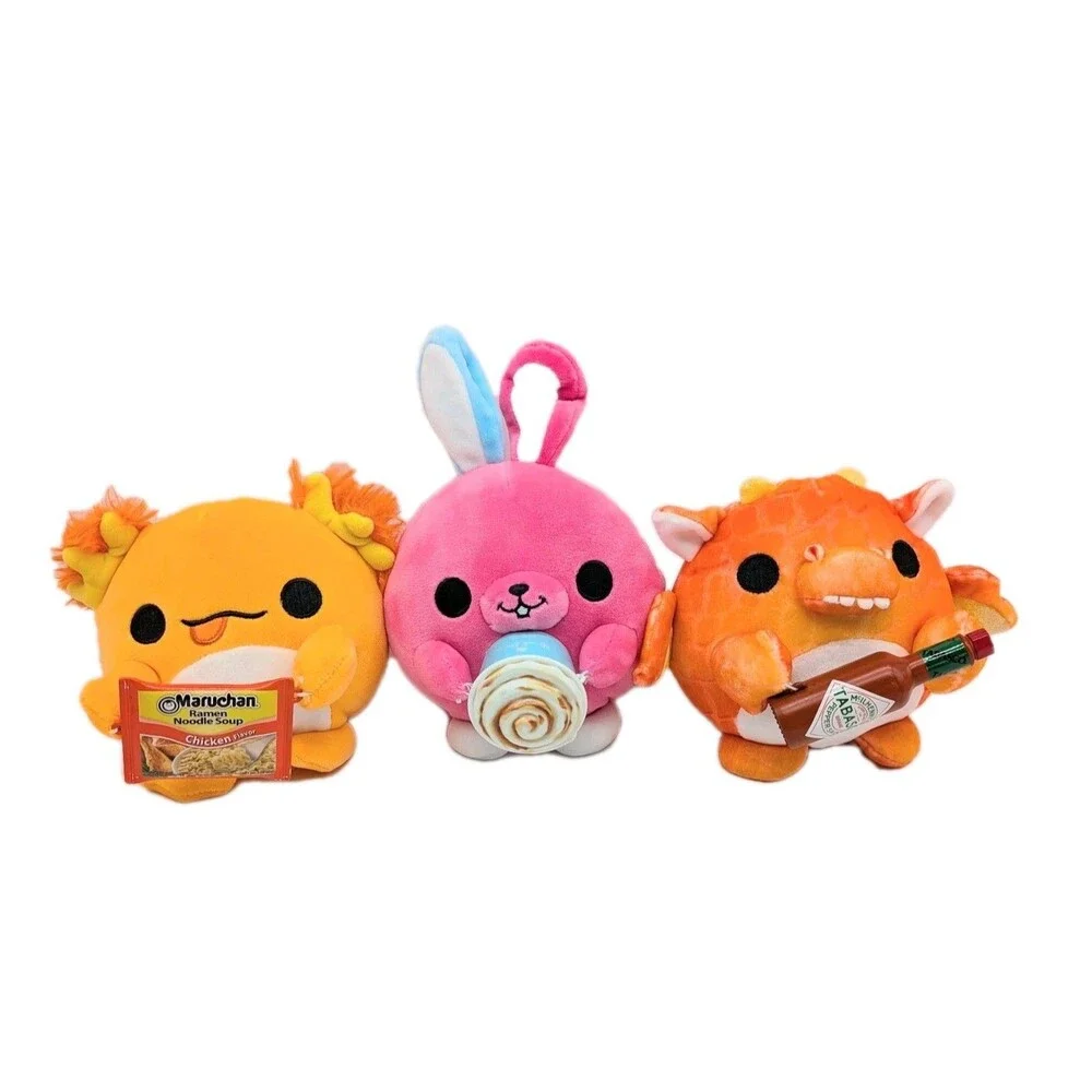3 Zuru Snackles Plush Series 1 Axolotl Dragon Bunny 5